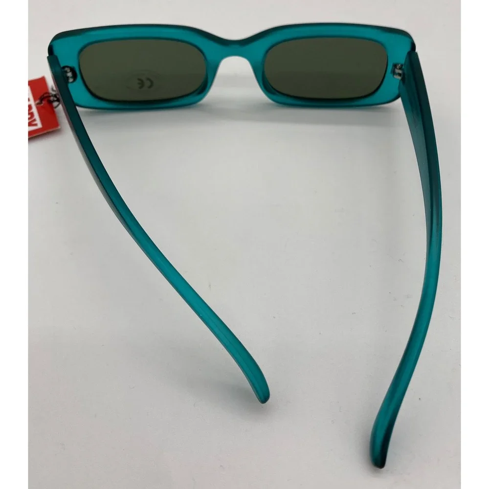 Happy Hour Huckleberry Sunglasses Teal Matte Rectangular UV400 Skate Shades NEW